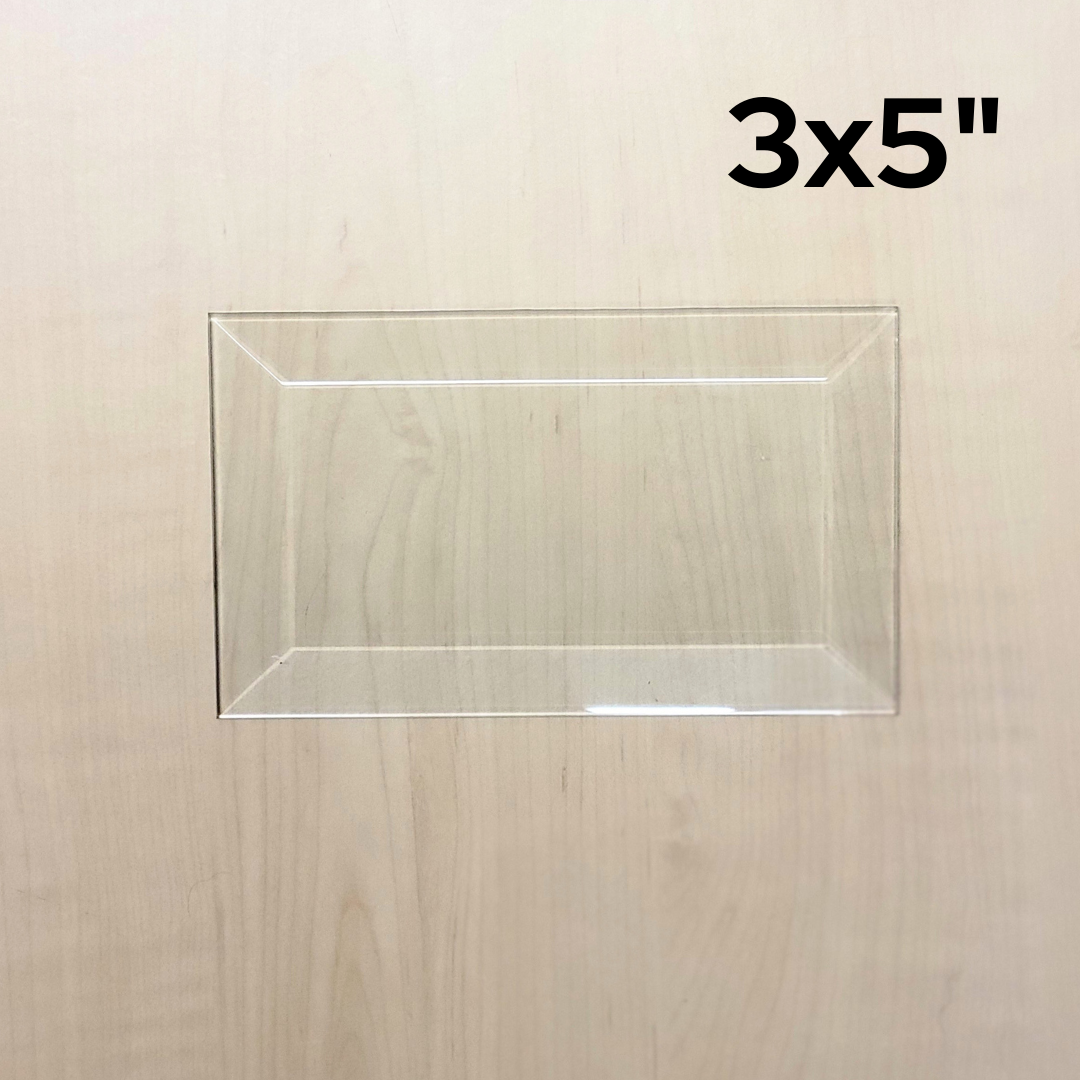 3"x5" Clear Bevel Rectangle (3 inch x 5 inch) | 5 or 10 Pack